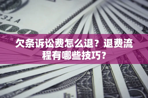 北京欠条诉讼费怎么退？退费流程有哪些技巧？