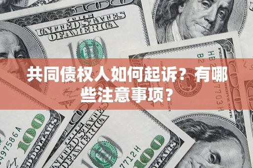 北京共同债权人如何起诉？有哪些注意事项？